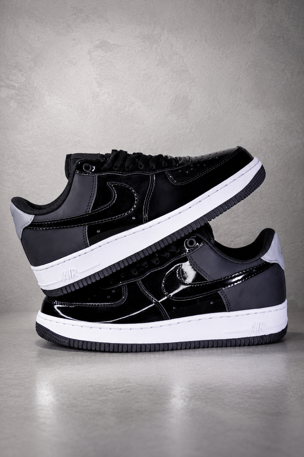 NK® Air Force 1 Low Patent Leather "Black/White"