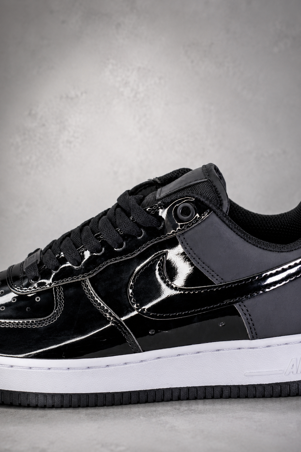 NK® Air Force 1 Low Patent Leather "Black/White"