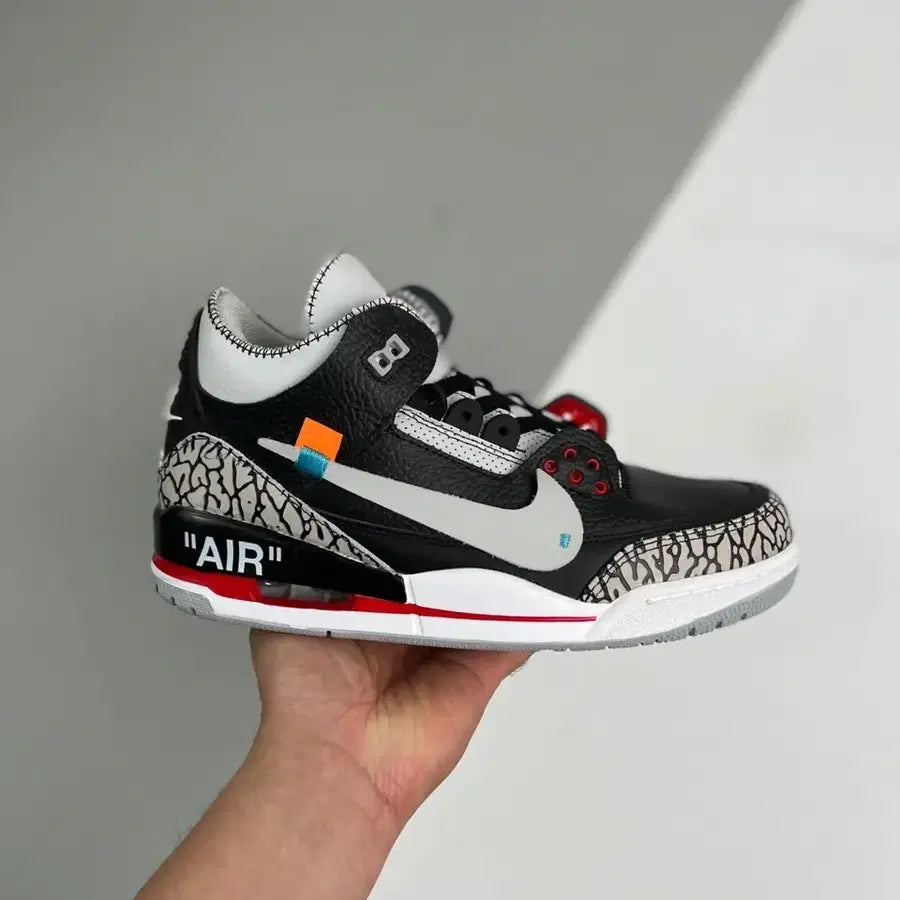 NK® Air JRDN 3 x Off-White "Black/Cement Red"