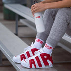 NK® Air More Uptempo "White/University Red"