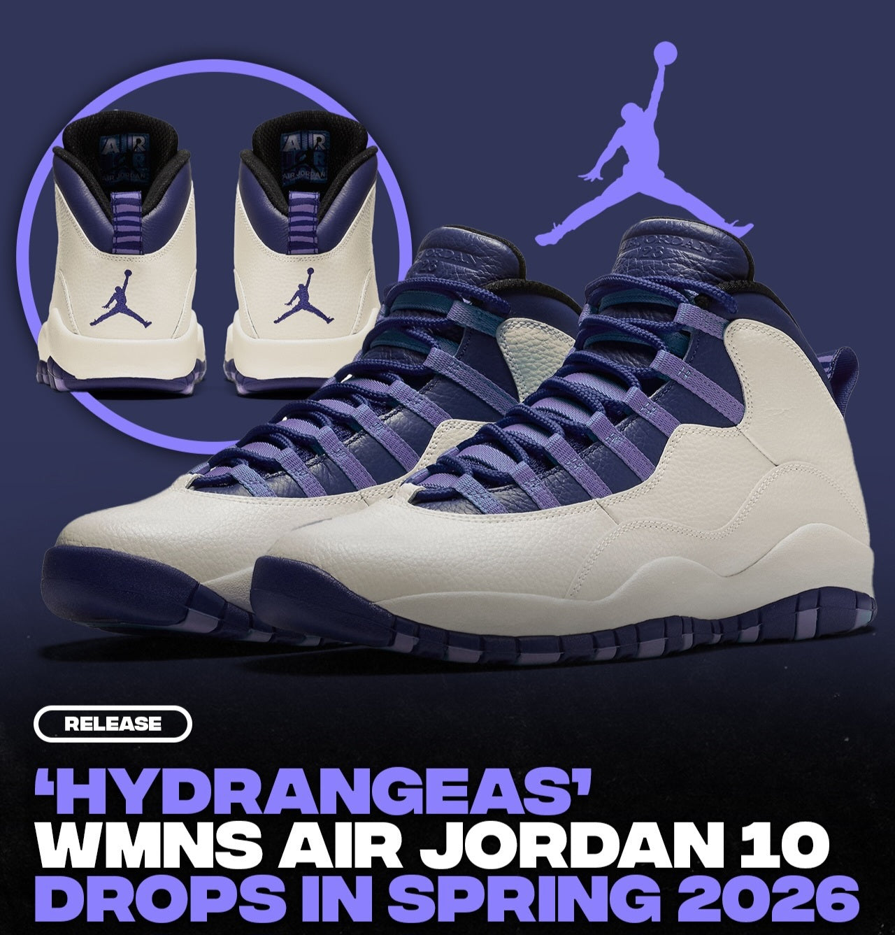 NK® Air JRDN 10 Retro "Dark Iris" "Summit White/Dark Iris-Black"