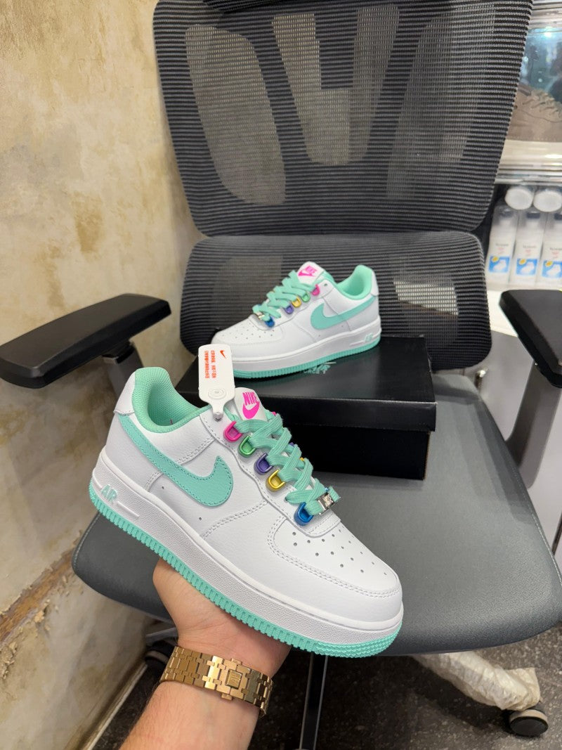 NK® Air Force 1 Low "White/Mint Rainbow"