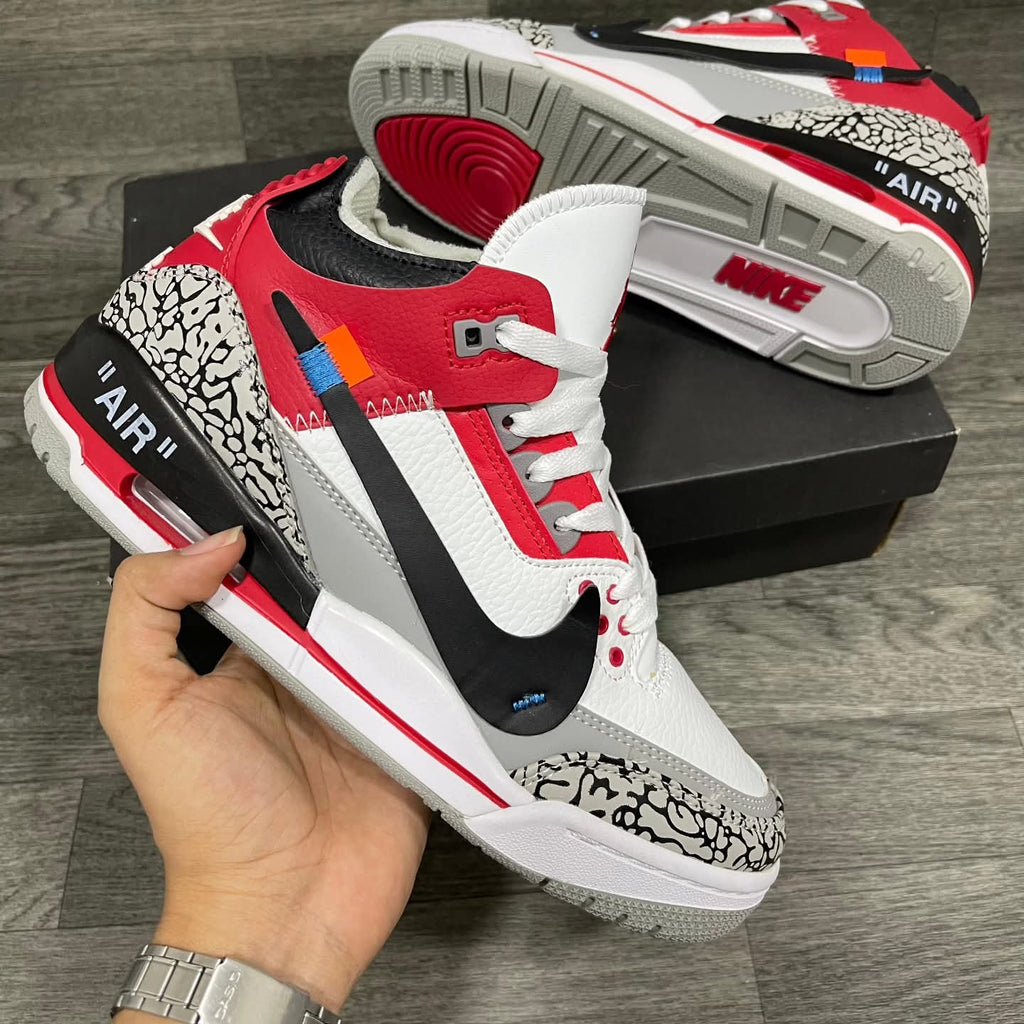 NK® Air Jrdn 3 Retro x Off-White "Fire Red"