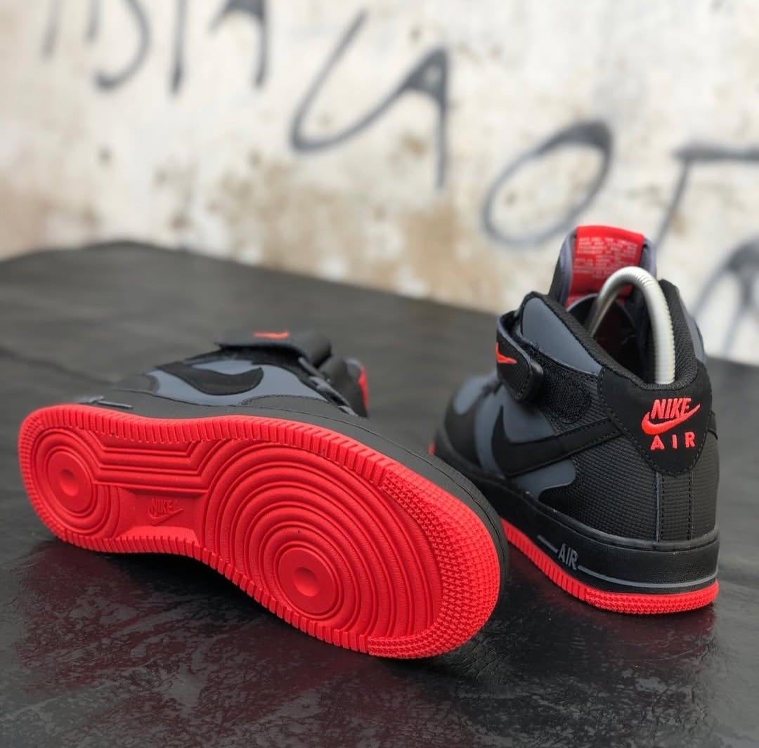 NK® Air Force 1 Mid "Black / Grey / Red"