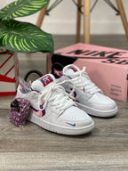 NK® SB Dunk Low "White / Pink / Multi-Color"