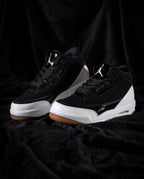 NK® Air JRDN 3 Retro "Black Cement" "Black/Fire Red-Cement Grey-White"