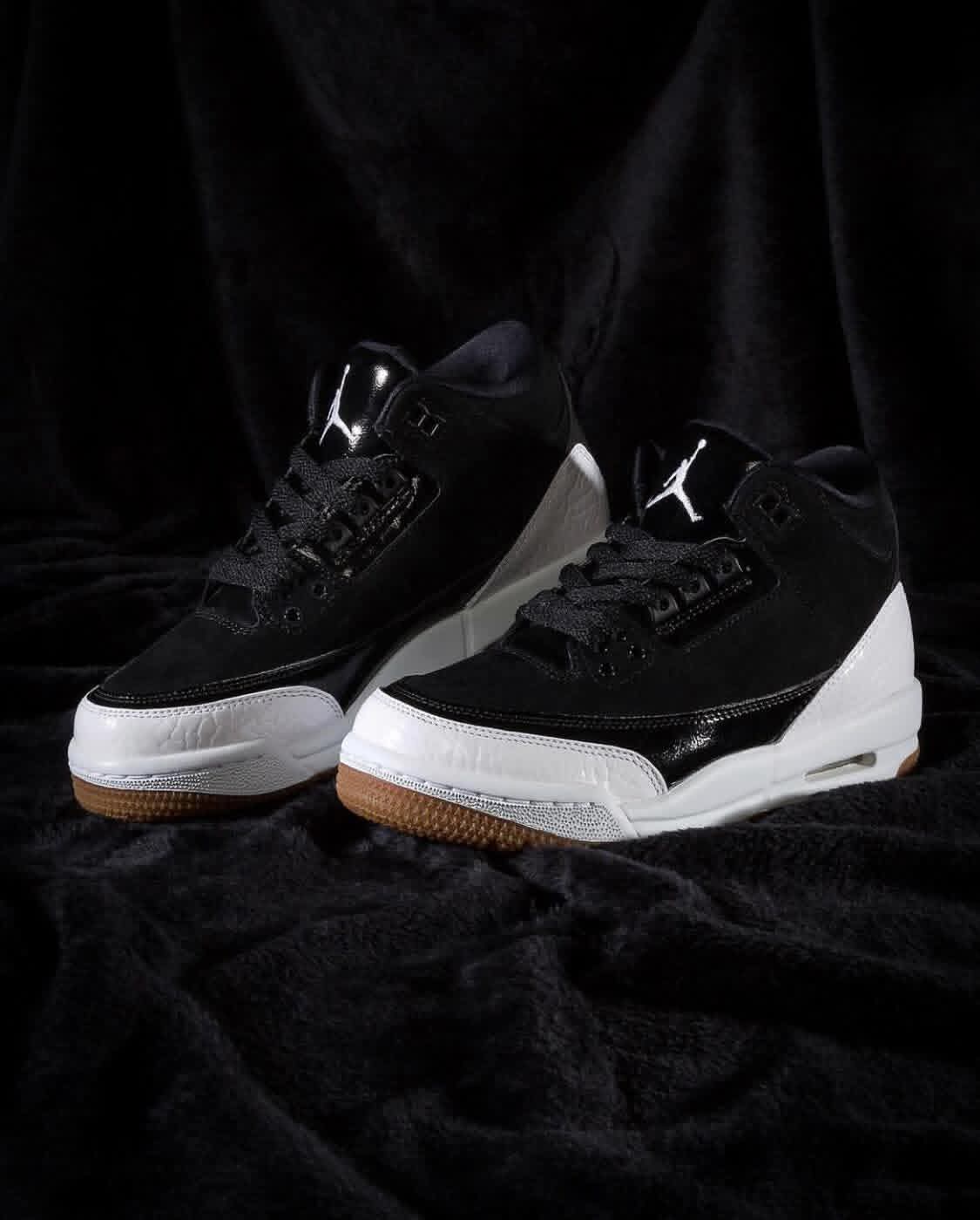 NK® Air JRDN 3 Retro "Black Cement" "Black/Fire Red-Cement Grey-White"