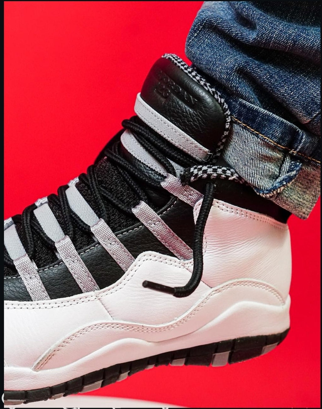 NK® Air JRDN 10 Retro "Steel" "White/Black-Light Steel Grey"