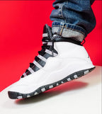 NK® Air JRDN 10 Retro "Steel" "White/Black-Light Steel Grey"