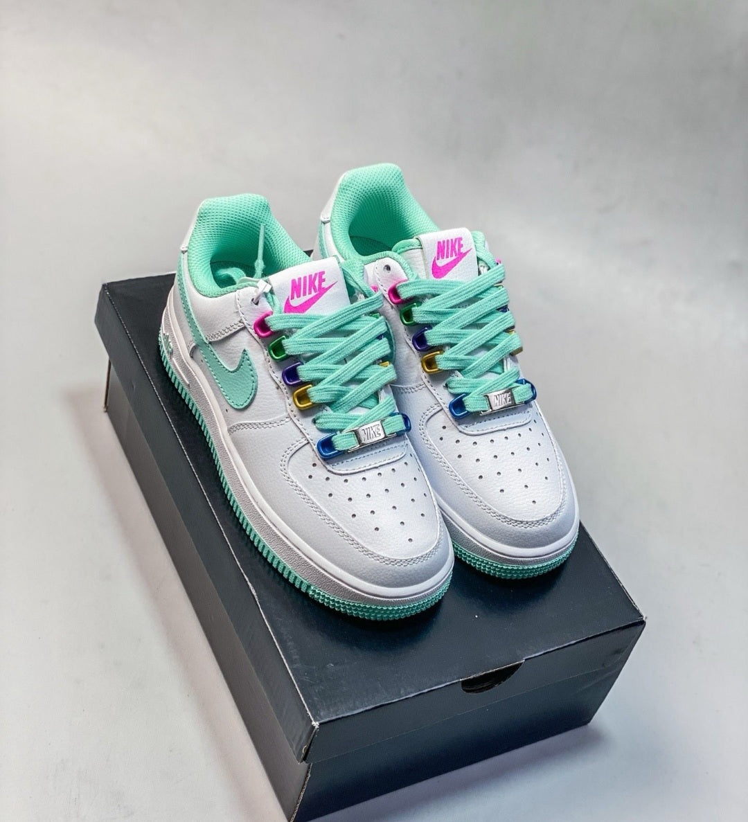 NK® Air Force 1 Low "White/Mint Rainbow"