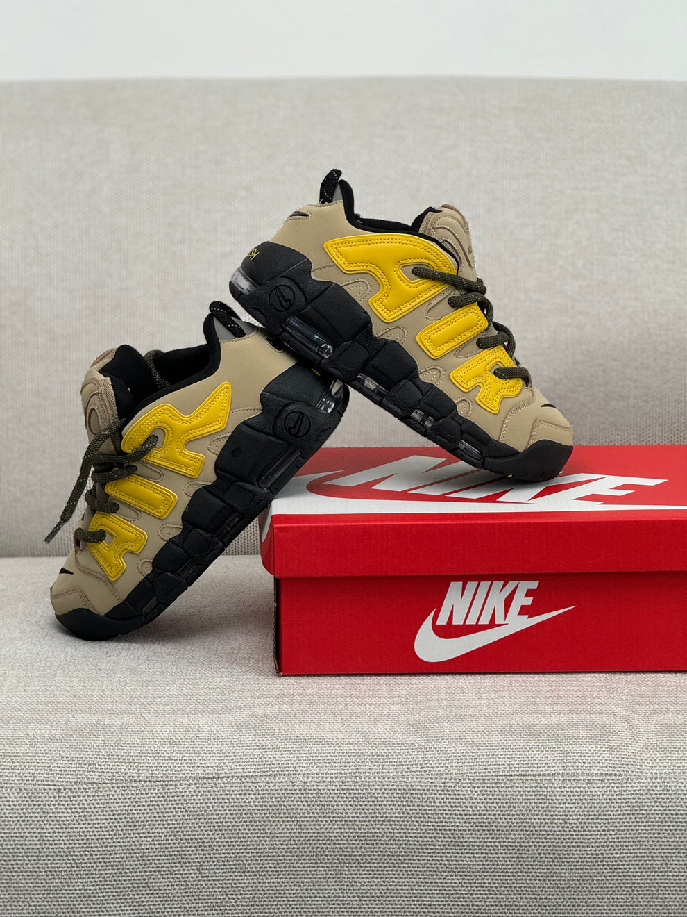 NK® Air More Uptempo Low x AMBUSH "Limestone"
