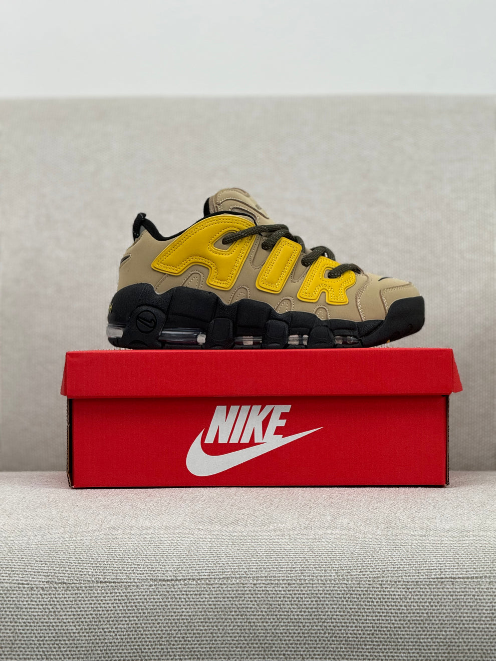 NK® Air More Uptempo Low x AMBUSH "Limestone"
