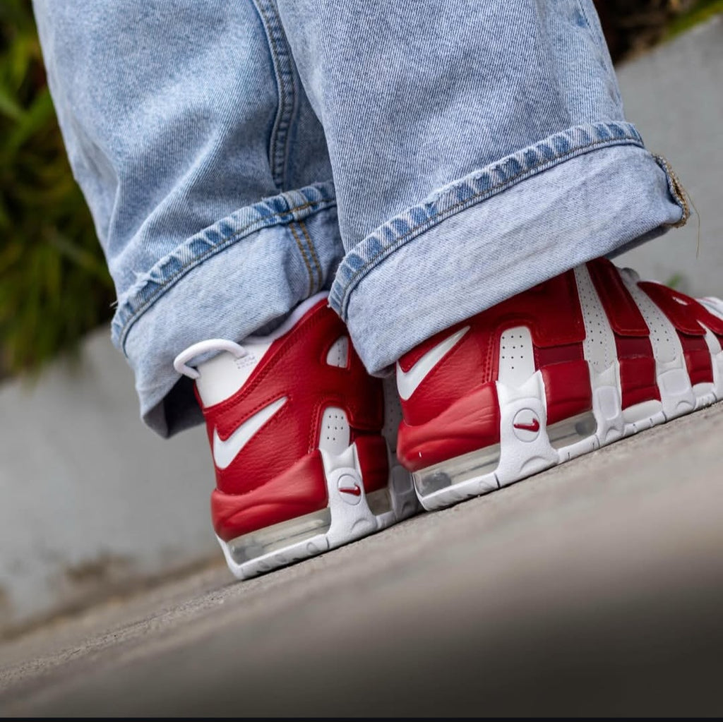 NK® Air More Uptempo "White / Varsity Red"