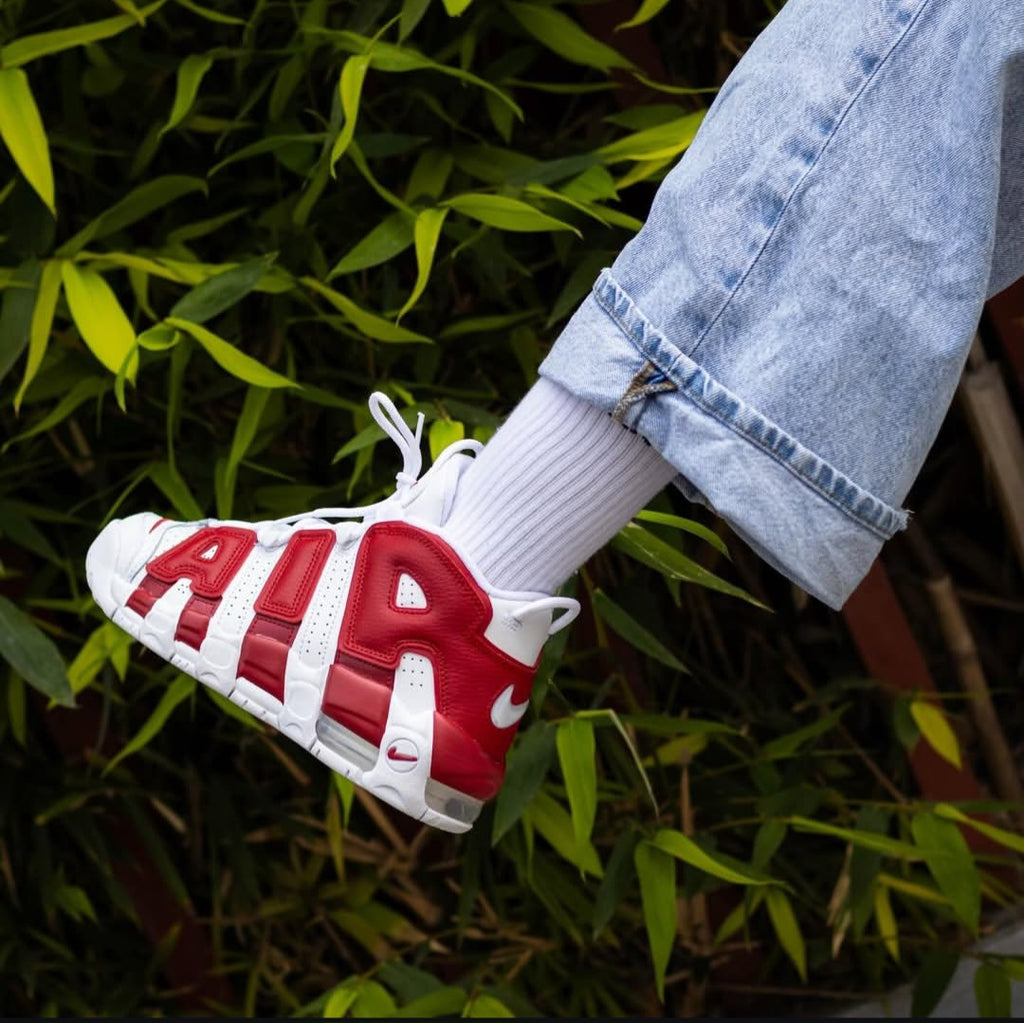 NK® Air More Uptempo "White / Varsity Red"