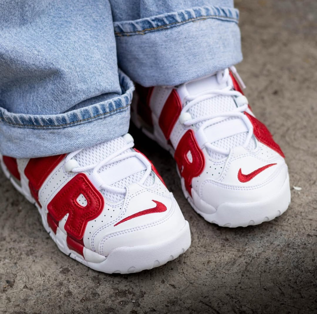 NK® Air More Uptempo "White / Varsity Red"