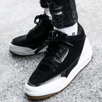 NK® Air JRDN 3 Retro "Black Cement" "Black/Fire Red-Cement Grey-White"
