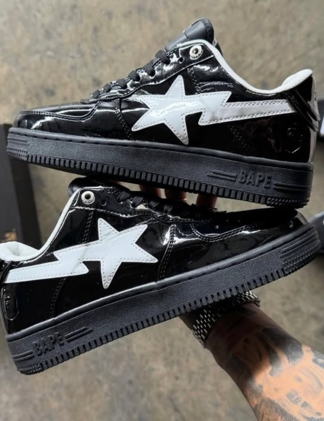 BP® Sta Low "Black White" (Patent Leather)