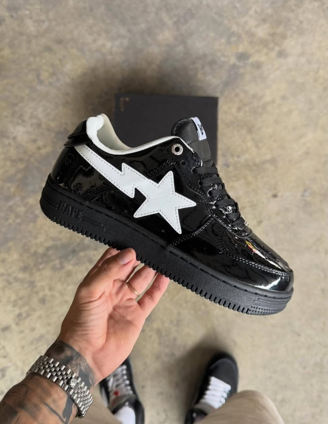 BP® Sta Low "Black White" (Patent Leather)