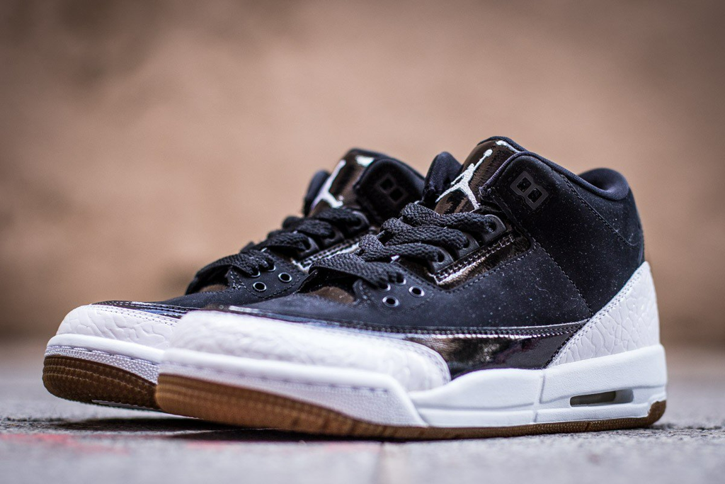 NK® Air JRDN 3 Retro "Black Cement" "Black/Fire Red-Cement Grey-White"