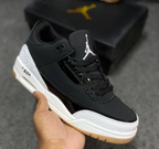 NK® Air JRDN 3 Retro "Black Cement" "Black/Fire Red-Cement Grey-White"