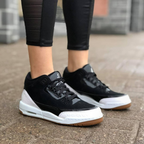NK® Air JRDN 3 Retro "Black Cement" "Black/Fire Red-Cement Grey-White"